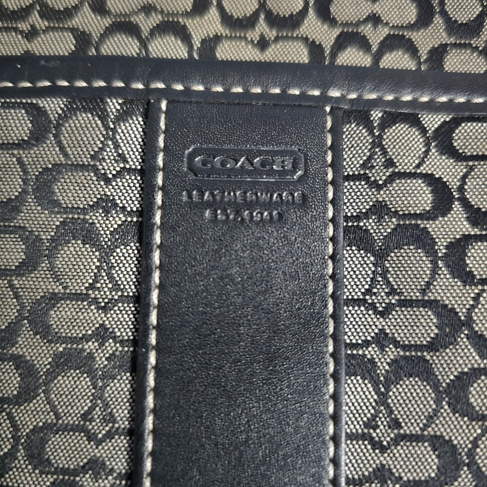 Coach Signature Canvas and Leather Black and Gray Crossbody Bag - Picture 4 of 10